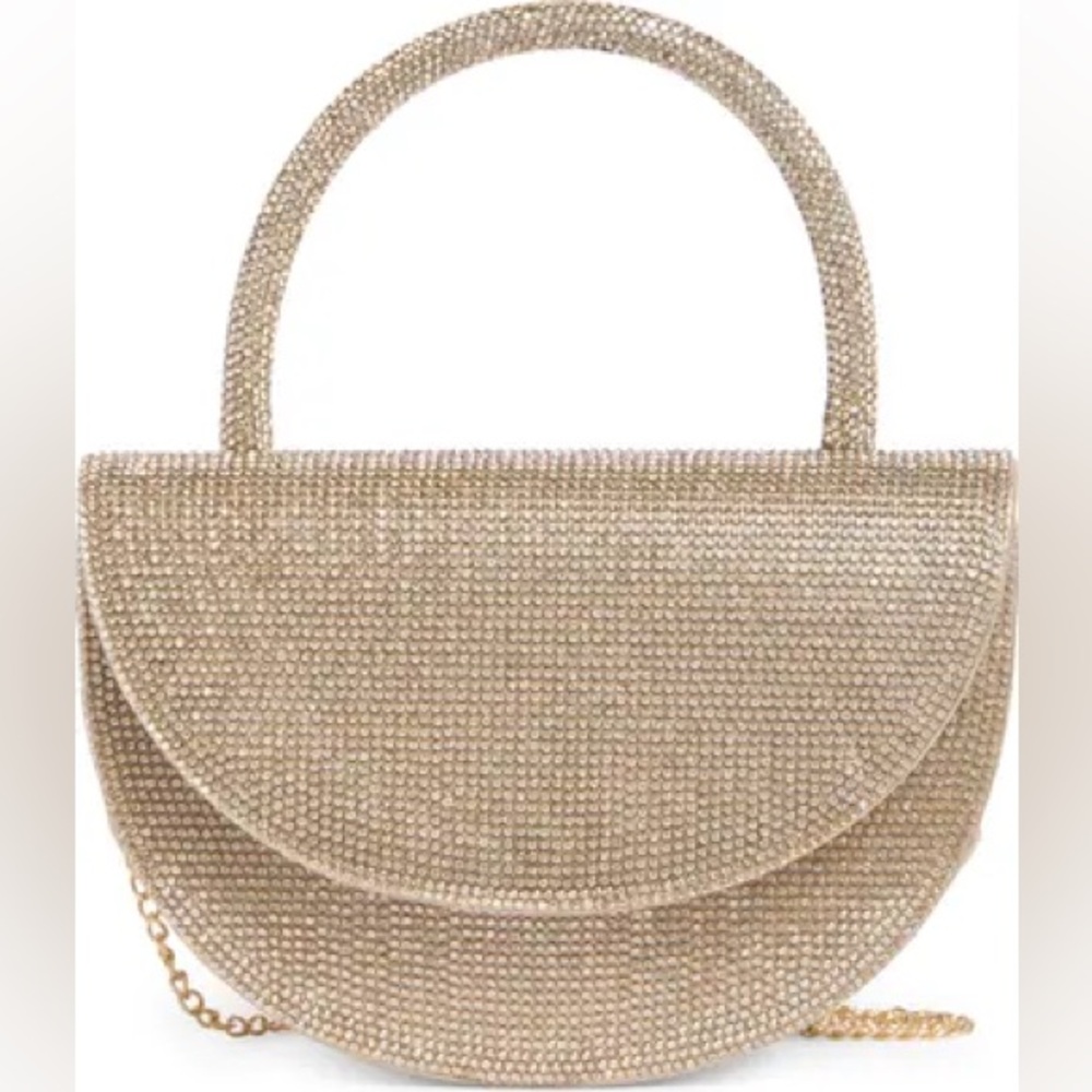 NWT Alessia Bianchi Deco Stone Curve Flap Clutch